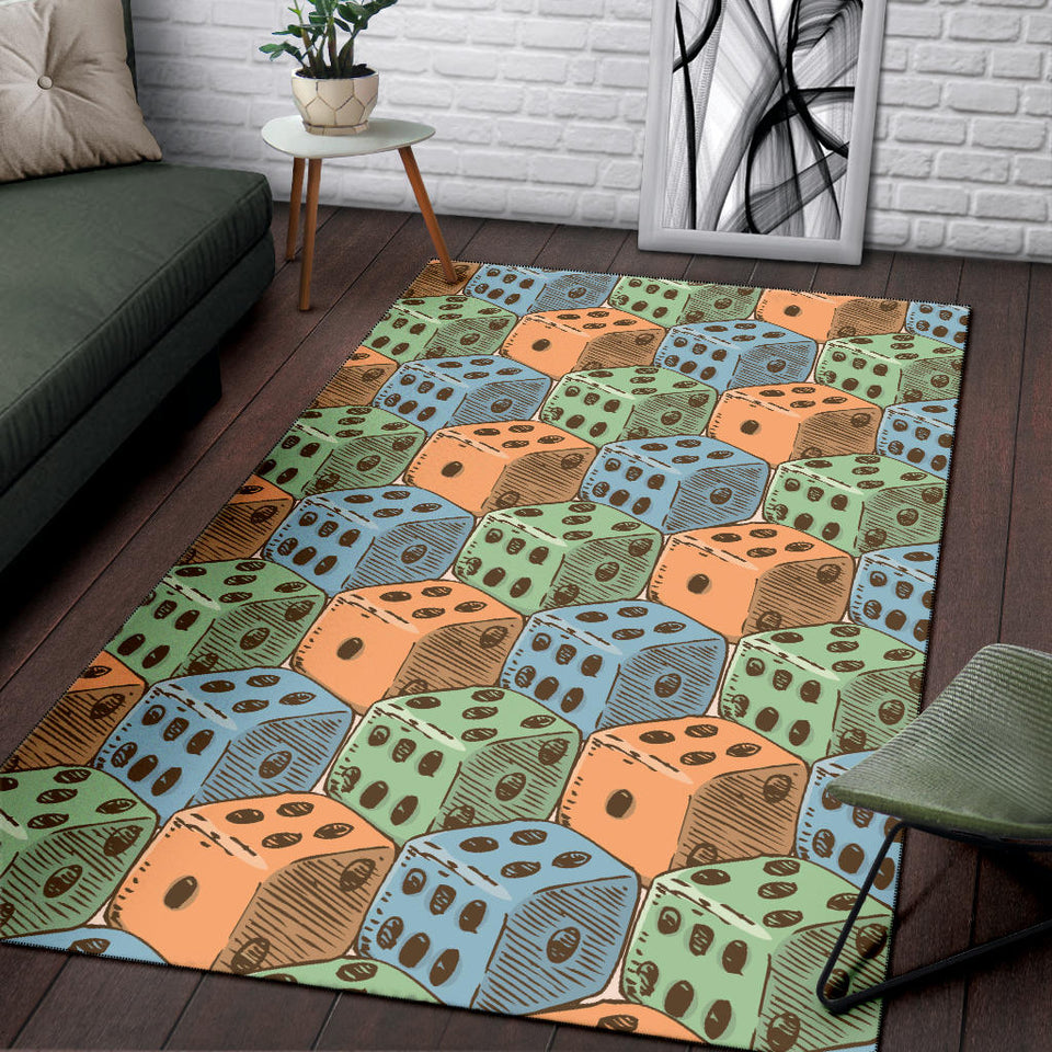 Dice Pattern Print Design 05 Area Rug