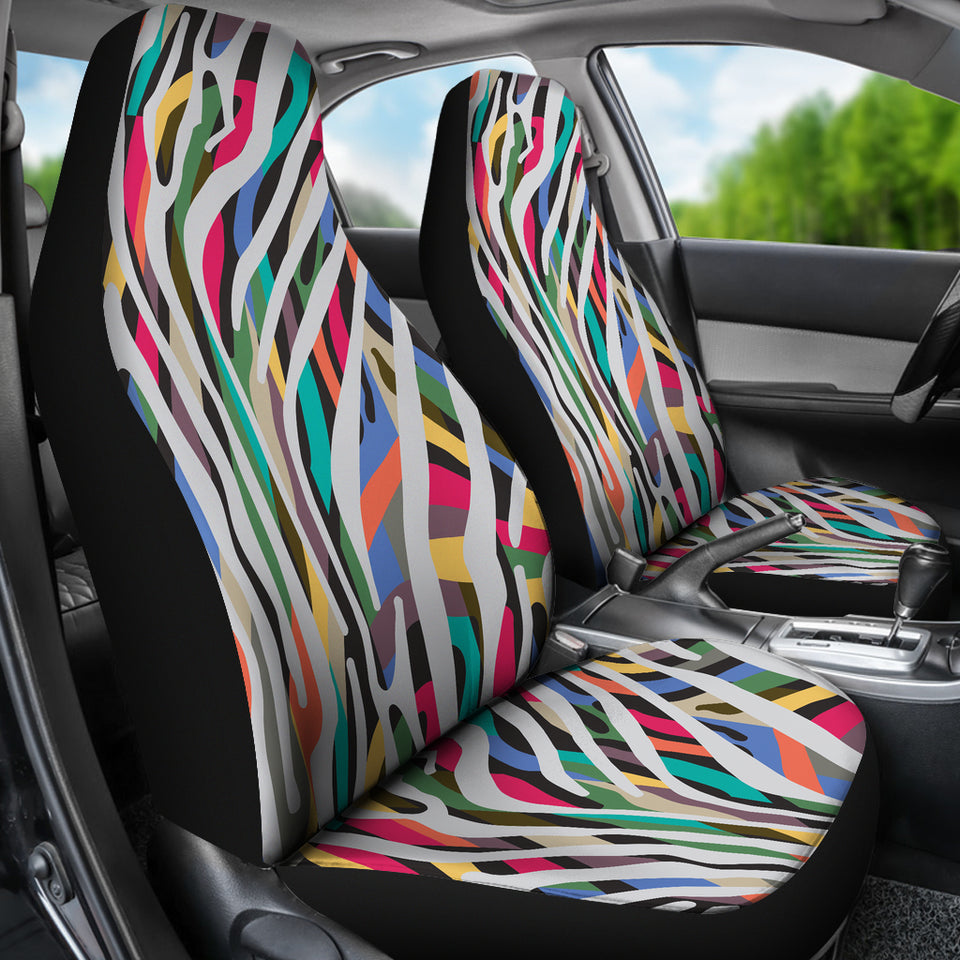 Colorful Zebra Skin Pattern  Universal Fit Car Seat Covers