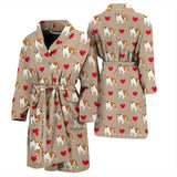 English Bulldog Pattern Print Design 05 Men's Bathrobe