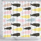 Whale Dot Pattern Shower Curtain Fulfilled In US