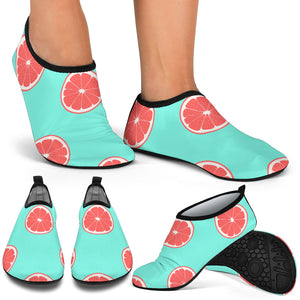 Grapefruit Green Background Aqua Shoes