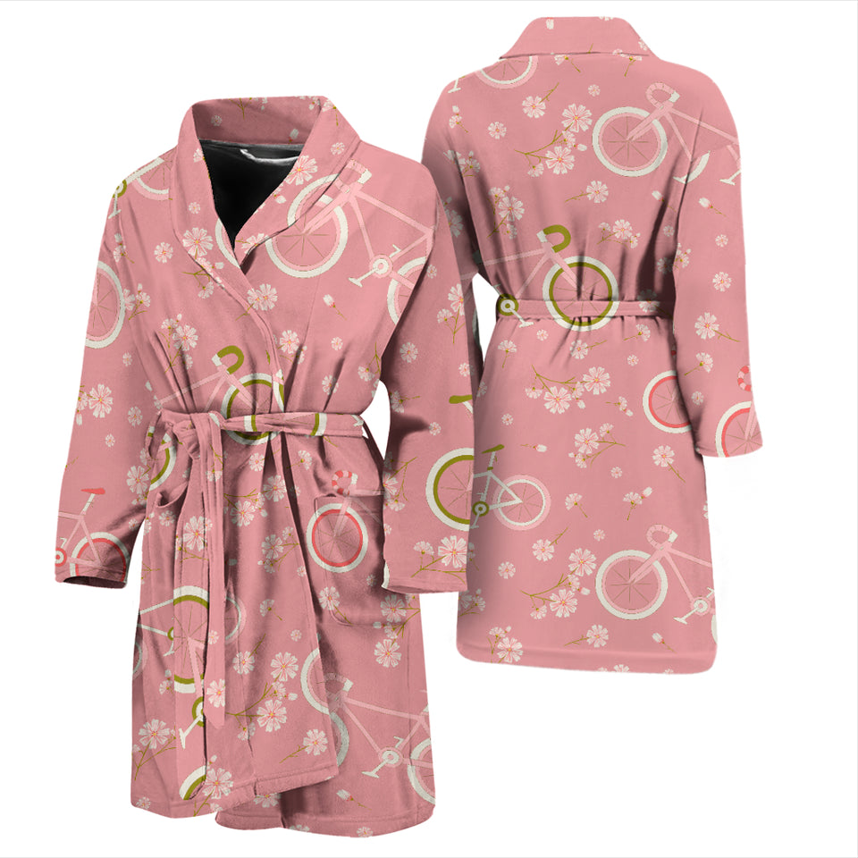 Bicycle Pattern Print Design 02 Men's Bathrobe