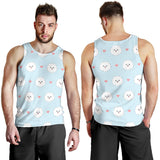 White cute pomeranian pattern Men Tank Top