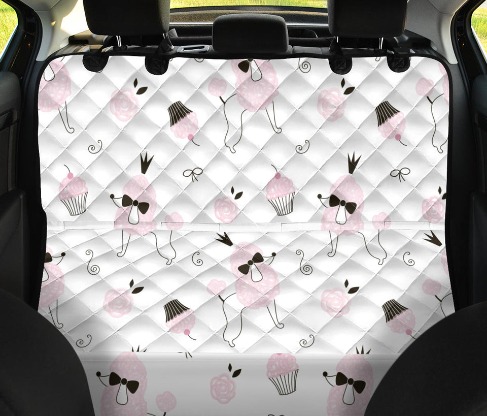Poodle Dog Rose Cake Pattern Dog Car Seat Covers