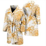 Hand Drawn Orange Fruit Pattern Men'S Bathrobe