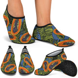 Colorful Papaya Tropical Leaves Aqua Shoes