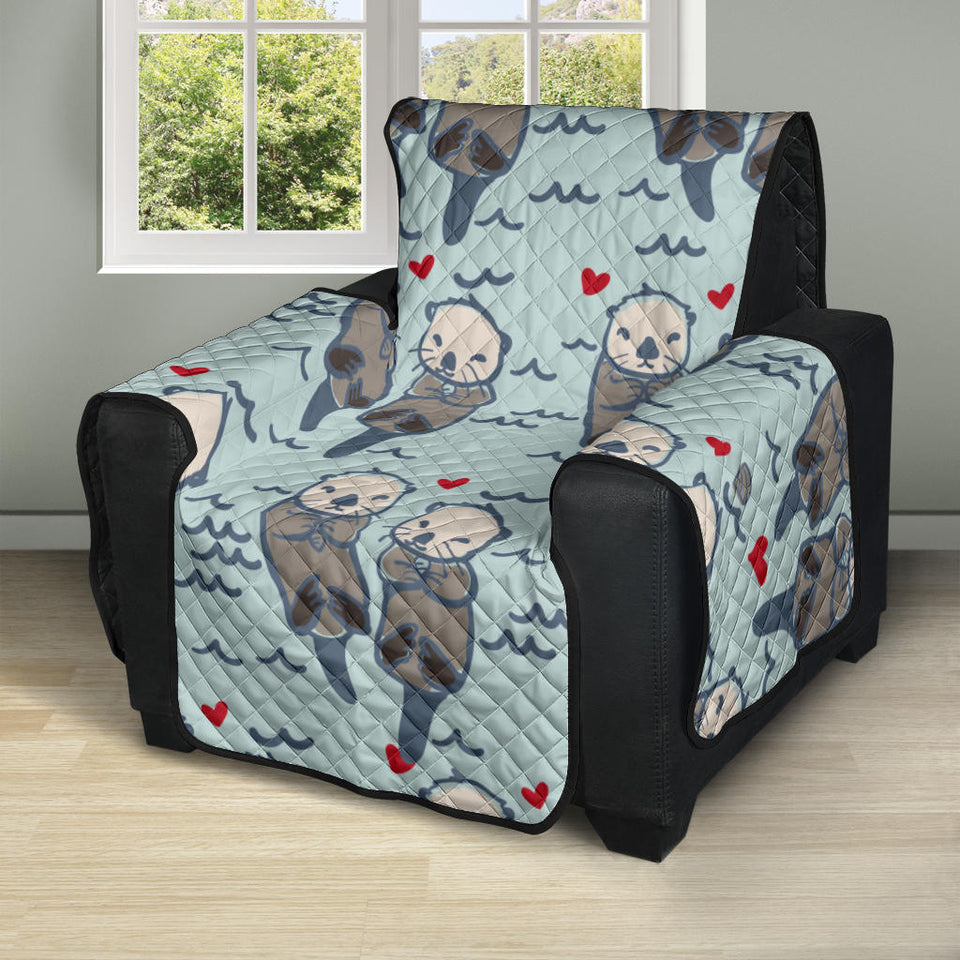 Lovely Sea Otter Pattern Recliner Cover Protector