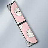 Clock Pattern Pink Blackground Car Sun Shade