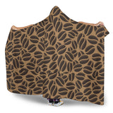 Coffee Bean On Brown Background Hooded Blanket