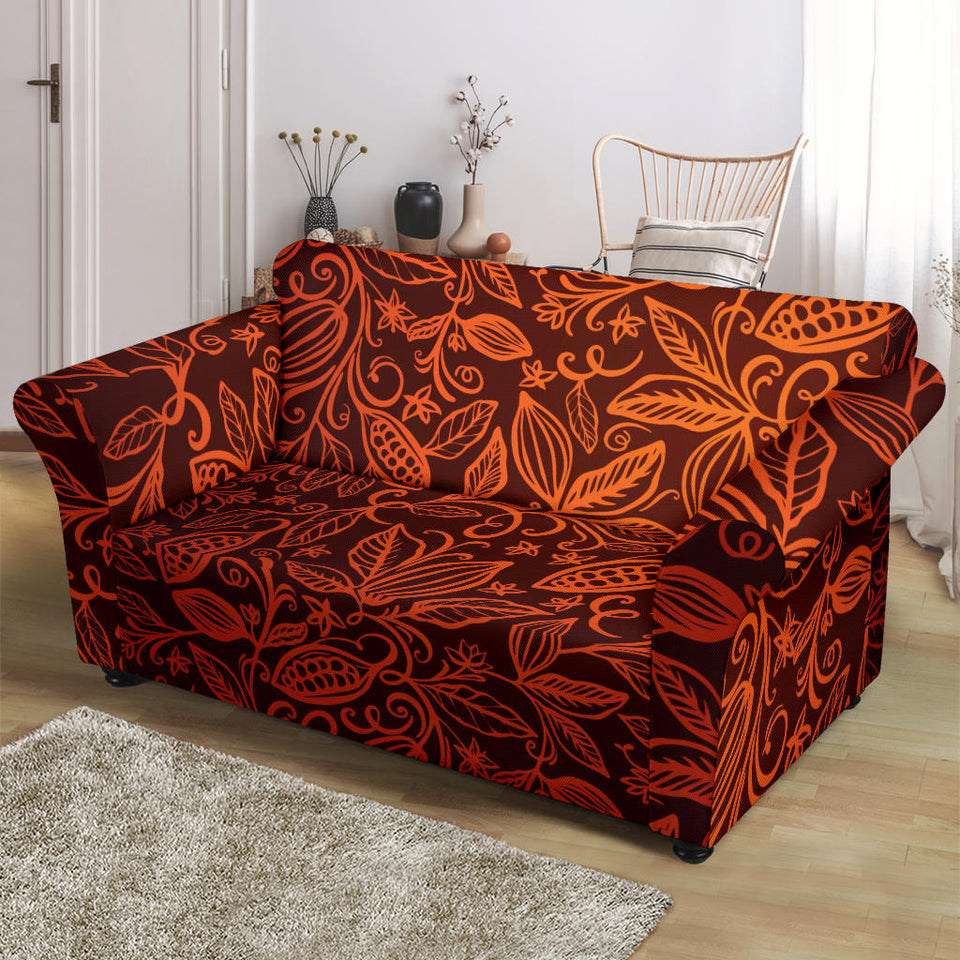 Cocoa Beans Tribal Polynesian Pattern Loveseat Couch Slipcover