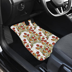 Red Tulips And Daffodils Pattern Front Car Mats