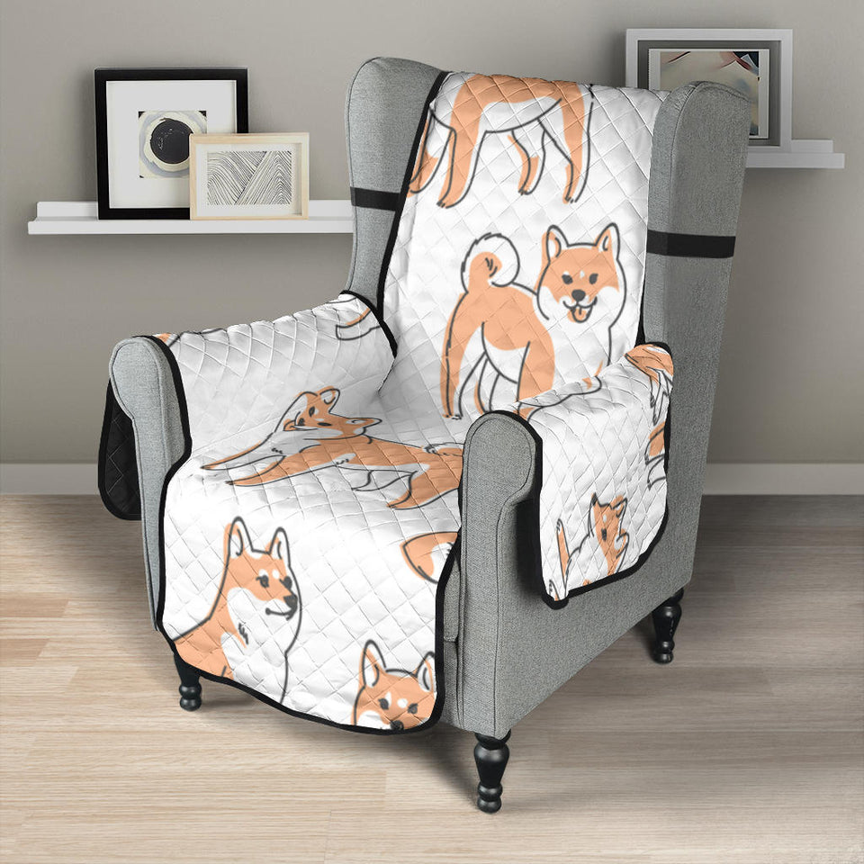 shiba inu dog pattern Chair Cover Protector