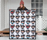 Cute Ninja Design Pattern Premium Quilt