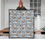 Beautiful Deers Winter Christmas Premium Quilt