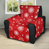 Snowflake pattern red background Recliner Cover Protector