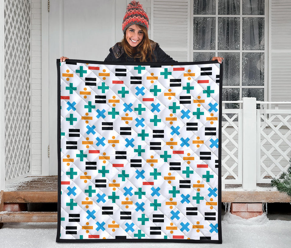 Math Pattern Print Design 05 Premium Quilt