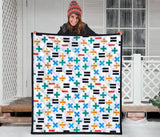 Math Pattern Print Design 05 Premium Quilt