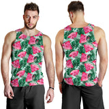 Watermelons tropical palm leaves pattern Men Tank Top