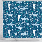 Cute Shark Pattern Shower Curtain Fulfilled In US