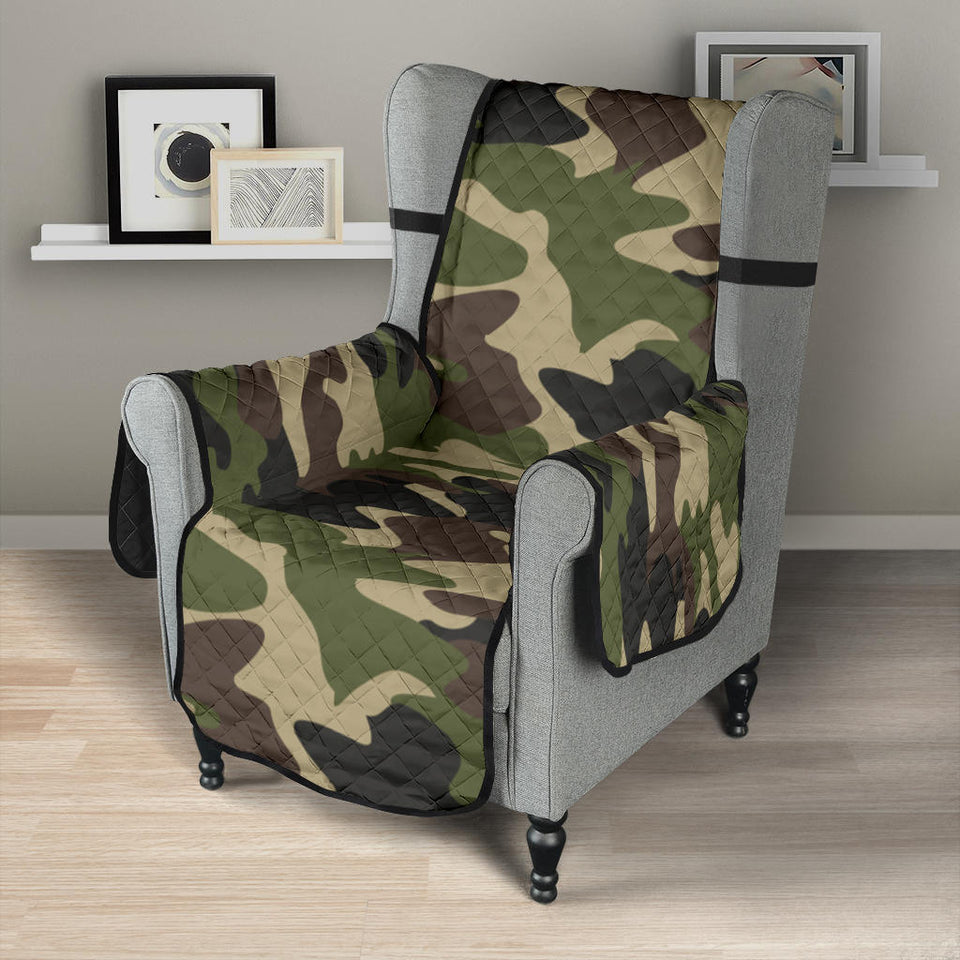Dark Green camo camouflage pattern Chair Cover Protector