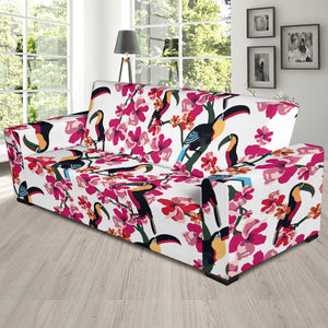 Toucan Flower Design Pattern Sofa Slipcover