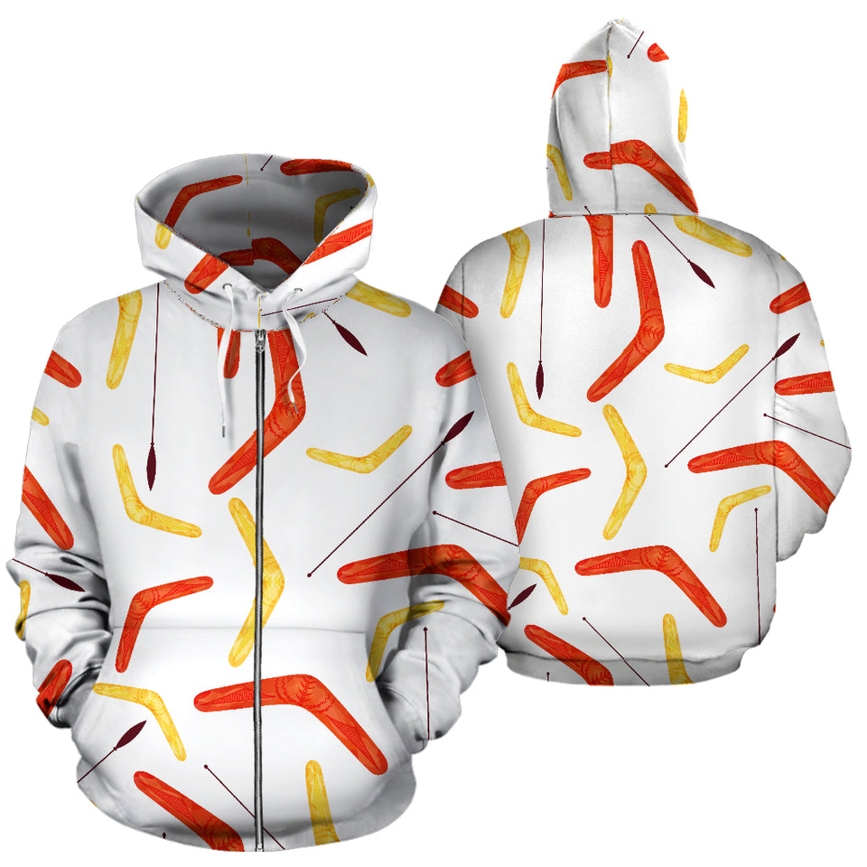 Waterclor Boomerang Australian Aboriginal Ornament Zip Up Hoodie