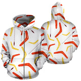 Waterclor Boomerang Australian Aboriginal Ornament Zip Up Hoodie