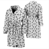 Arabic Gray Pattern Men'S Bathrobe