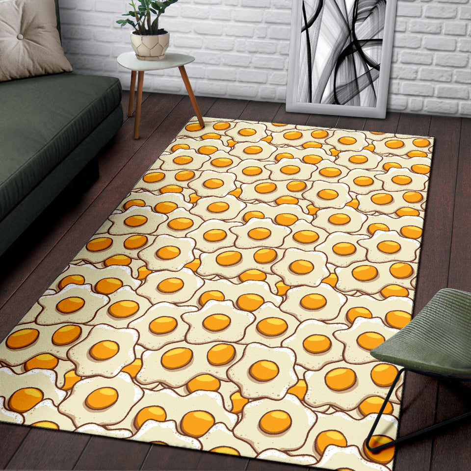 Fried Eggs Pattern Print Design 02 Area Rug