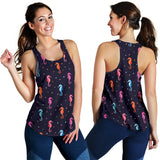 Watercolor colorful seahorse pattern Women Racerback Tank Top