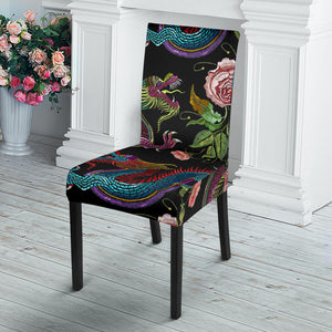 Dragons Flower Pattern Dining Chair Slipcover