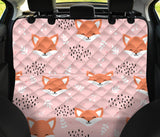 Cute Fox Pattern Pink Background Dog Car Seat Covers