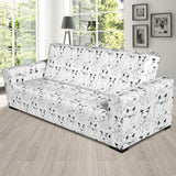 Bull Terrier Pattern Print Design 02 Sofa Slipcover