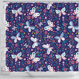 Colorful Butterfly Flower Pattern.Eps Shower Curtain Fulfilled In US