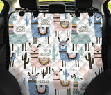 Lama Alpaca Cactus Hand Drawn Pattern Dog Car Seat Covers