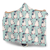 Cute Penguin Pattern Hooded Blanket
