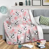 Cute Panda Ballon Heart Pattern Premium Blanket