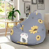 Cute Hamster Sunflower Pattern Background Bean Bag Cover