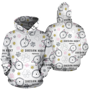 Siberian Husky Design Pattern Men Women Pullover Hoodie