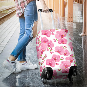 Pink Purple Orchid Pattern Background Luggage Covers