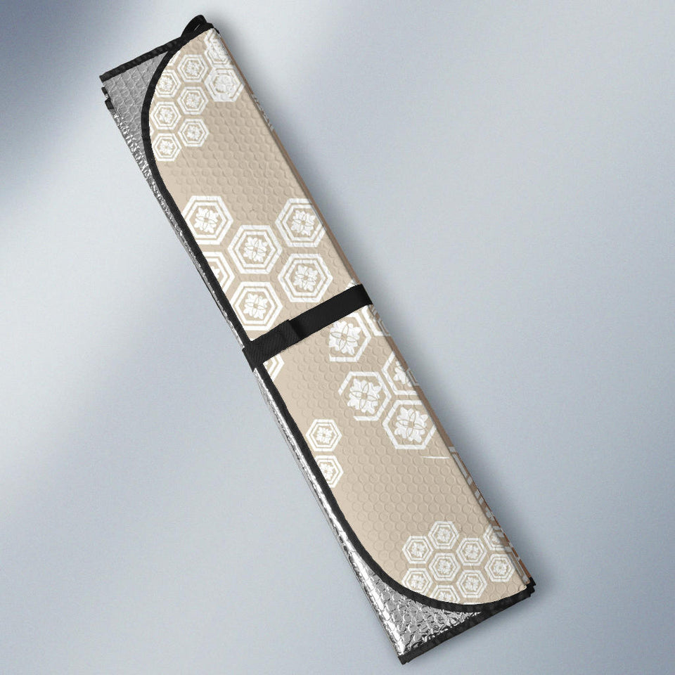 Beautiful Hexagon Japanese  Pattern Car Sun Shade
