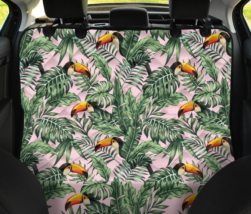 Toucan Tropical Green Jungle Palm Pattern Dog Car Seat Covers