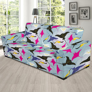 Stingray Pattern Print Design 01  Sofa Slipcover