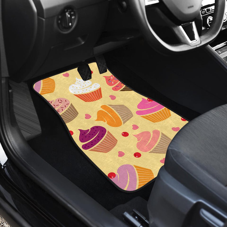 Cake Cupcake Heart Cherry Pattern Front And Back Car Mats