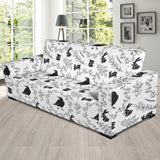 Crows Floral Wreath Rabbit Pattern Sofa Slipcover