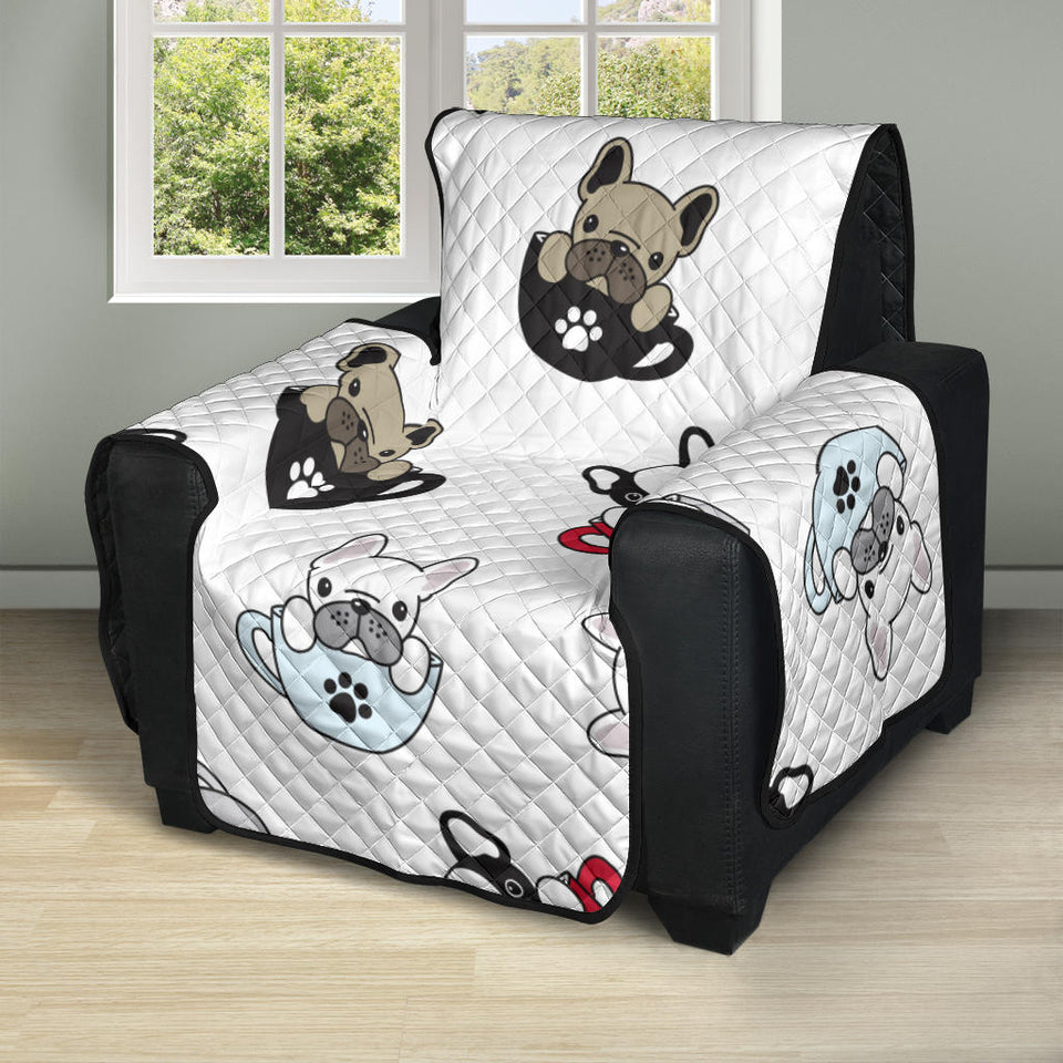 French bulldog cup paw pattern Recliner Cover Protector