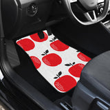 Red Apples White Background Front And Back Car Mats