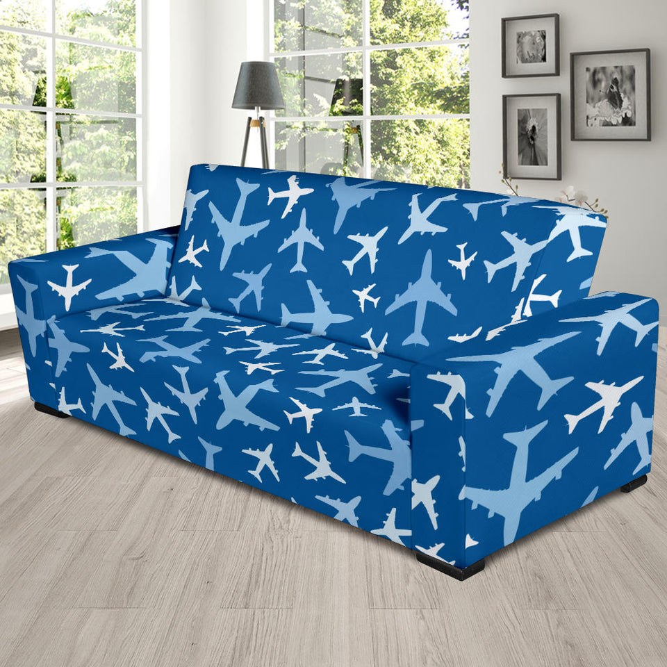 Airplane Pattern In The Sky Sofa Slipcover