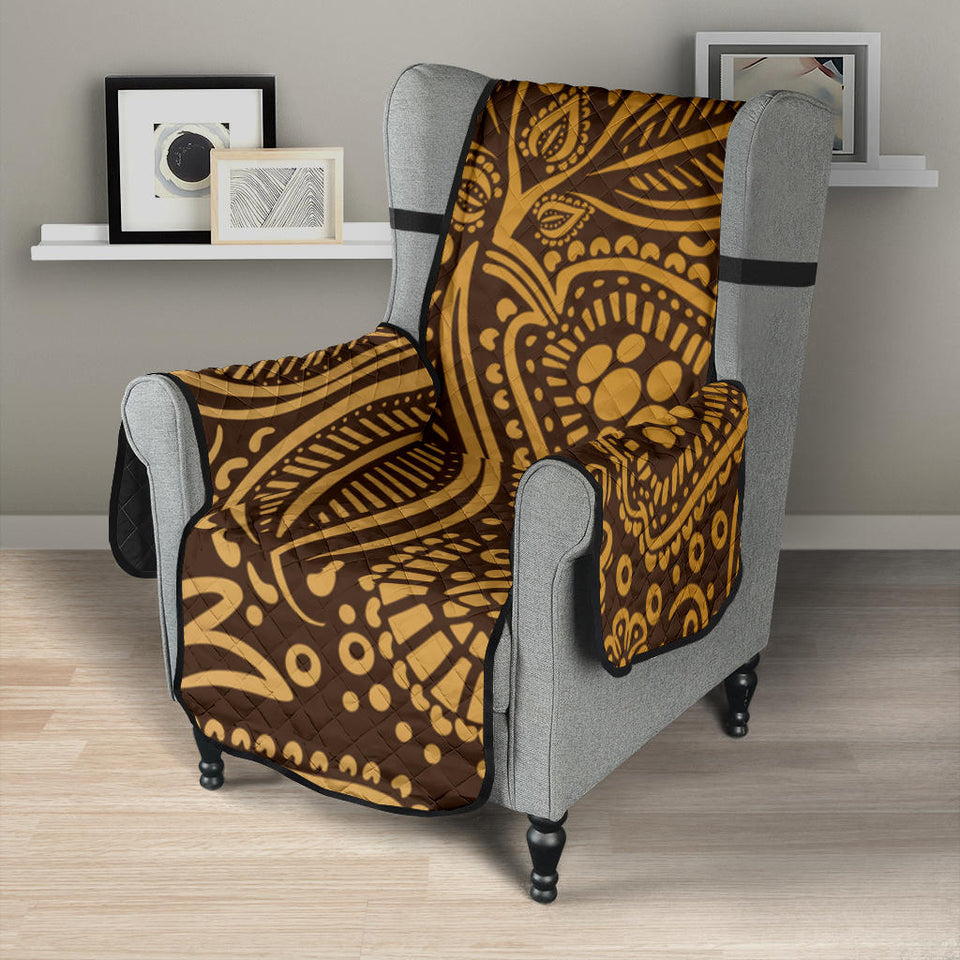cocoa beans tribal polynesian pattern background Chair Cover Protector