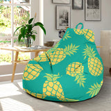 Pineapples Pattern Green Background Bean Bag Cover